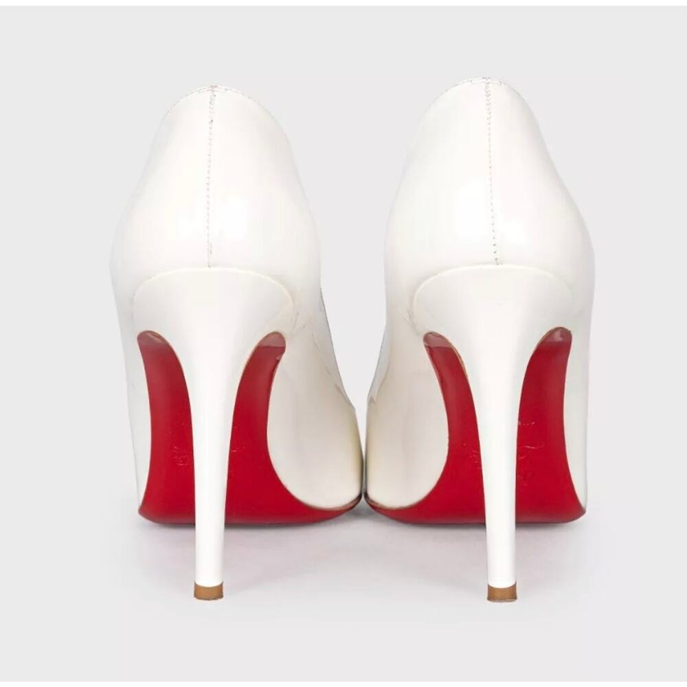 Christian Louboutin White Patent Leather Round-Toe Pumps Sz.39 - Picture 4 of 5